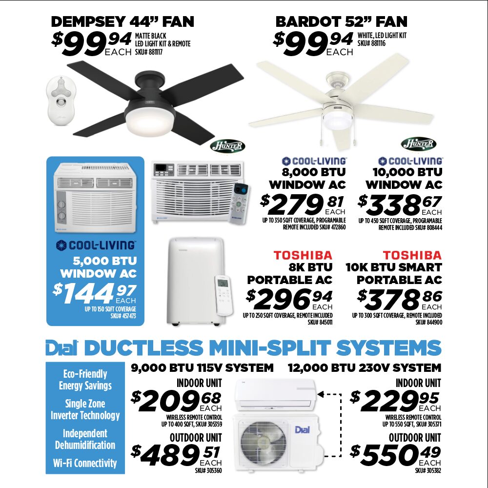 Ceiling Fans and Mini Splits