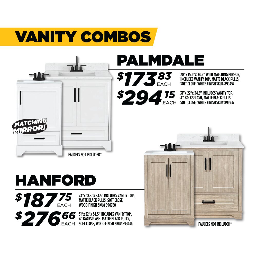 Palmdale and Hanford Vanity Combos