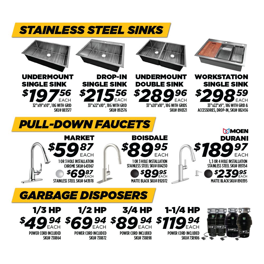 Builder Buy steel sinks